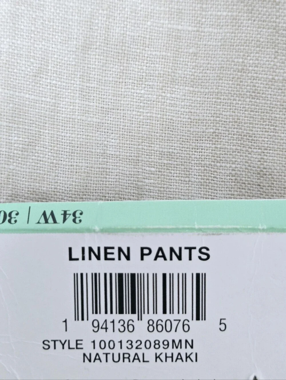 CLUB ROOM Luxury Pants Men's 36x30 Classic Flat Front 100 Linen Beige Resortwear